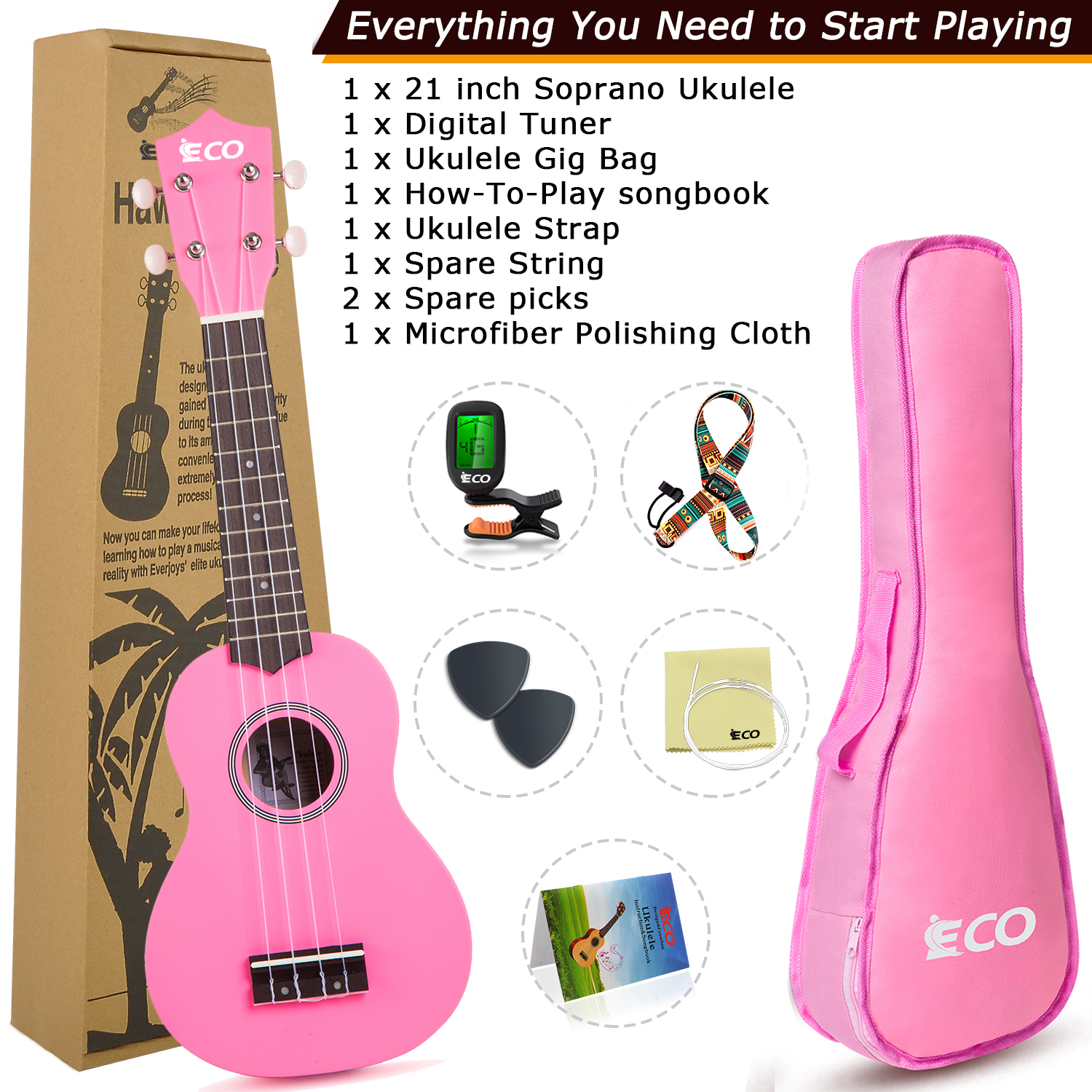 iECO Soprano Ukulele Beginner Kit - 副本