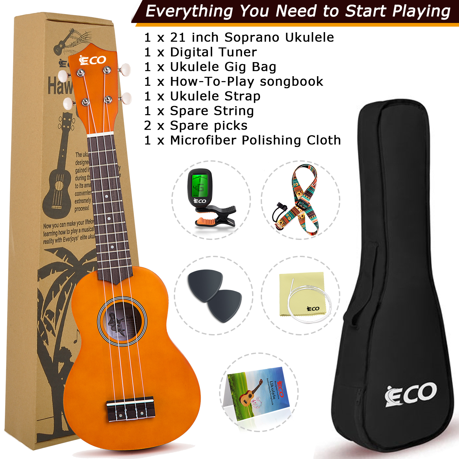 iECO Soprano Ukulele Beginner Kit - 副本