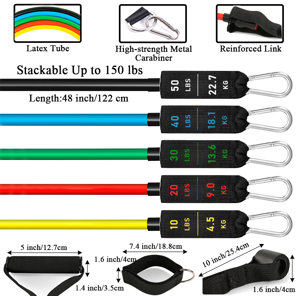 11 Pcs Resistance Bands Set