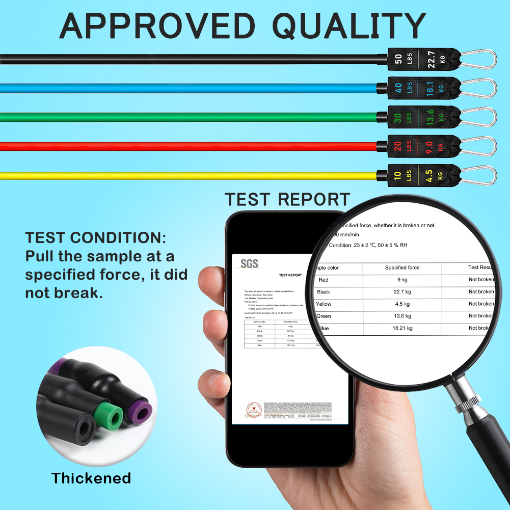 11 Pcs Resistance Bands Set